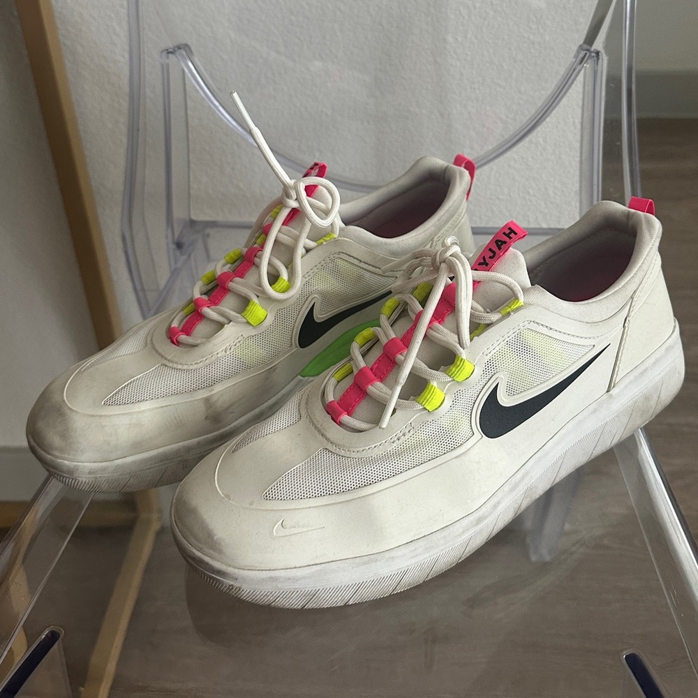 Nike Nyjah Free 2 SB White Volt - Nike men's sneakers